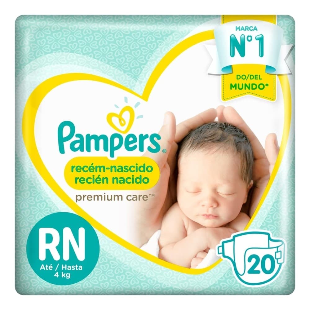 Fralda Infantil Pampers Premium Care RN 20 Unidades Fralda Pampers Premium Care RN - com 20 Unidades