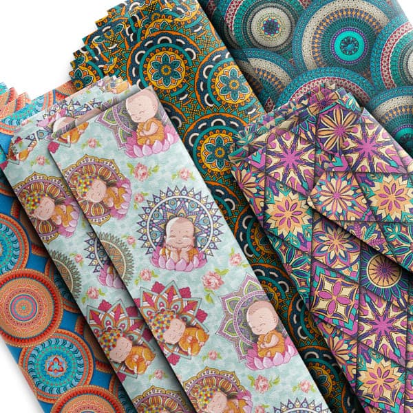 Tecido Tricoline Digital Estampas Mandalas Costura Ateliê Patchwork Artesanato Pano DIY