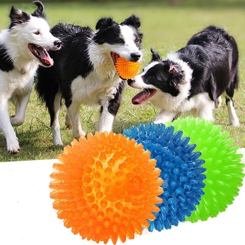Brinquedos Para Cães De Estimação Gato Filhote De Cachorro Soando Brinquedo TPR Rebarba Macia Limpeza Dos Dentes Bola El