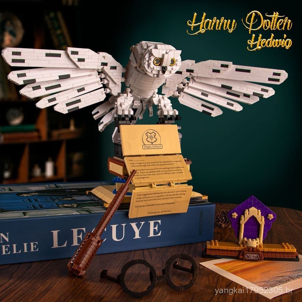 Blocos de Montar Coruja Hedwig da Série Harry Potter Compatíveis com Lego, Brinquedos de Montar de Hogwarts, Presente pa