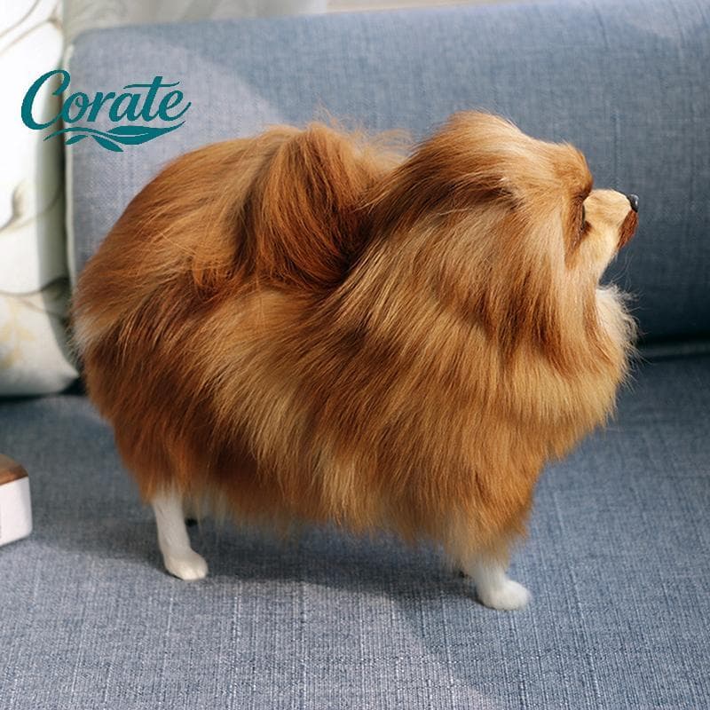 [Corate] Realista Pomeranian Simulação Brinquedo Cão Filhote De Cachorro Lifelikepanion Artesanal Gota Brinquedos Para A