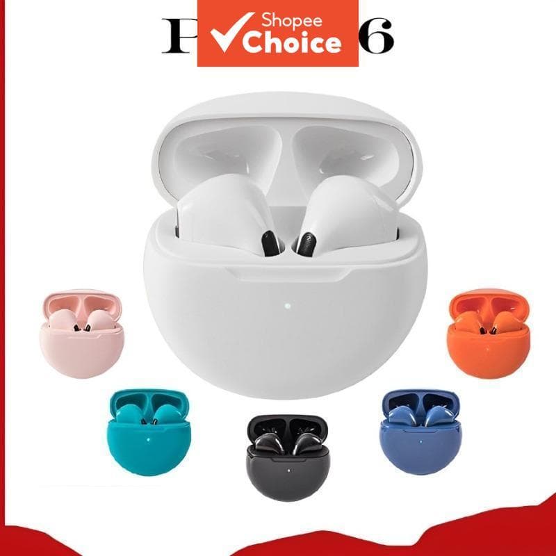  Pro6 Fones de Ouvido TWS Bluetooth Intra-Auriculares, Fones de Ouvido Bluetooth de Longa Duração, Fones de Ouvido