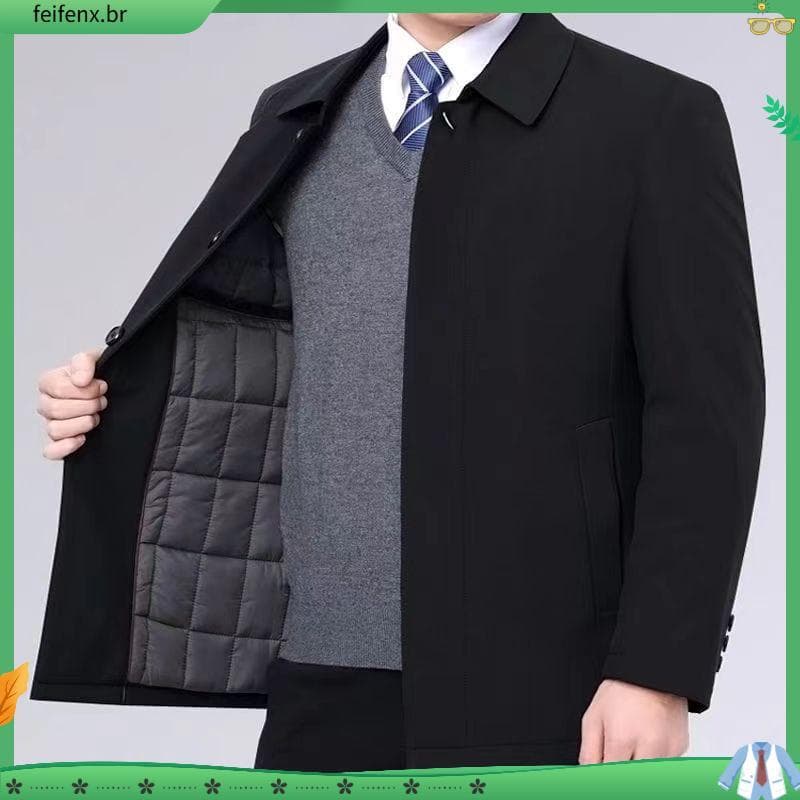 Jaqueta acolchoada inverno novo estilo masculino engrossado algodão meia-idade idosos jaqueta gola alta pai jaqueta acol