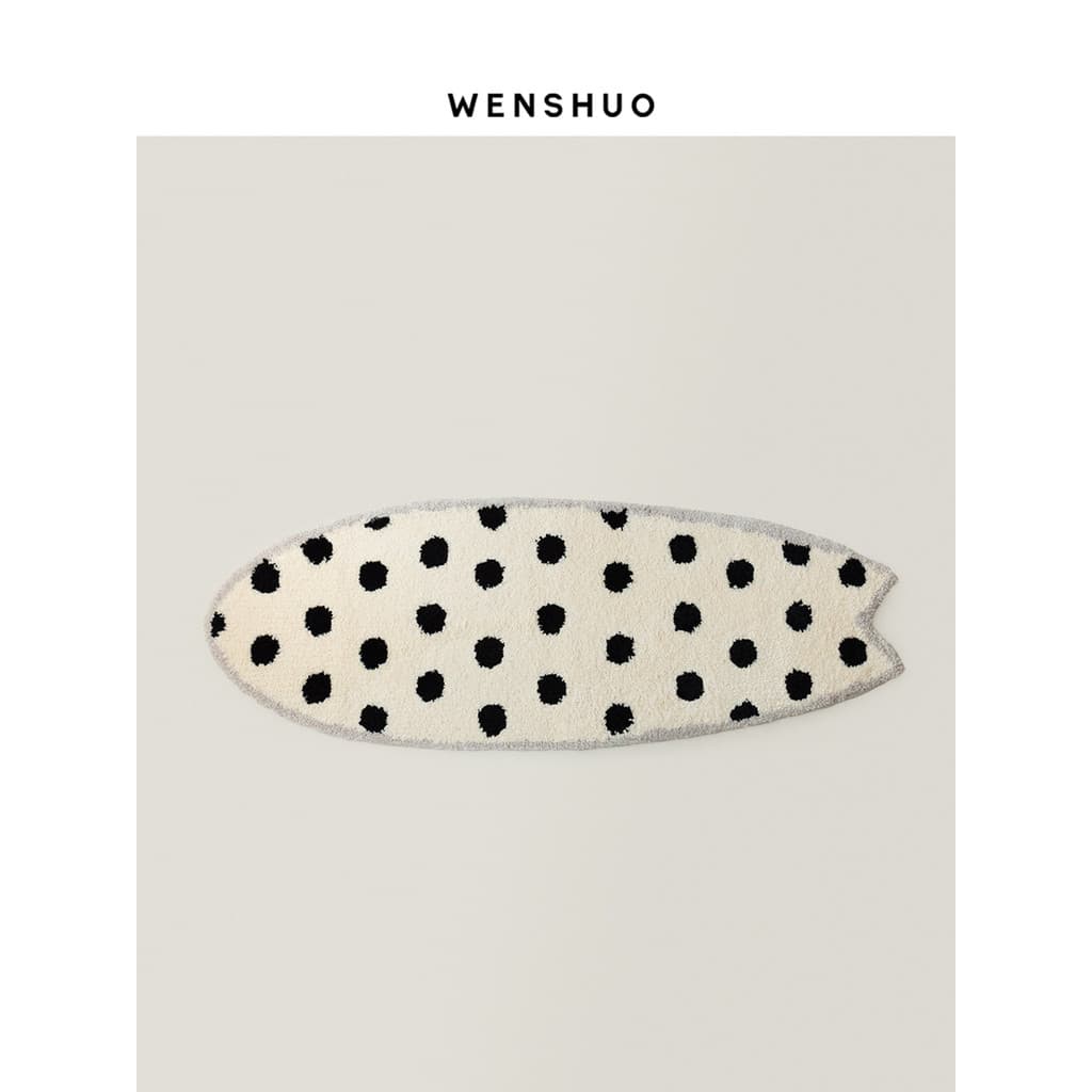 WENSHUO Bege Polka Dot Prancha Tapete Quarto Cobertor de cabeceira Sala de estar Tapete longo antiderrapante