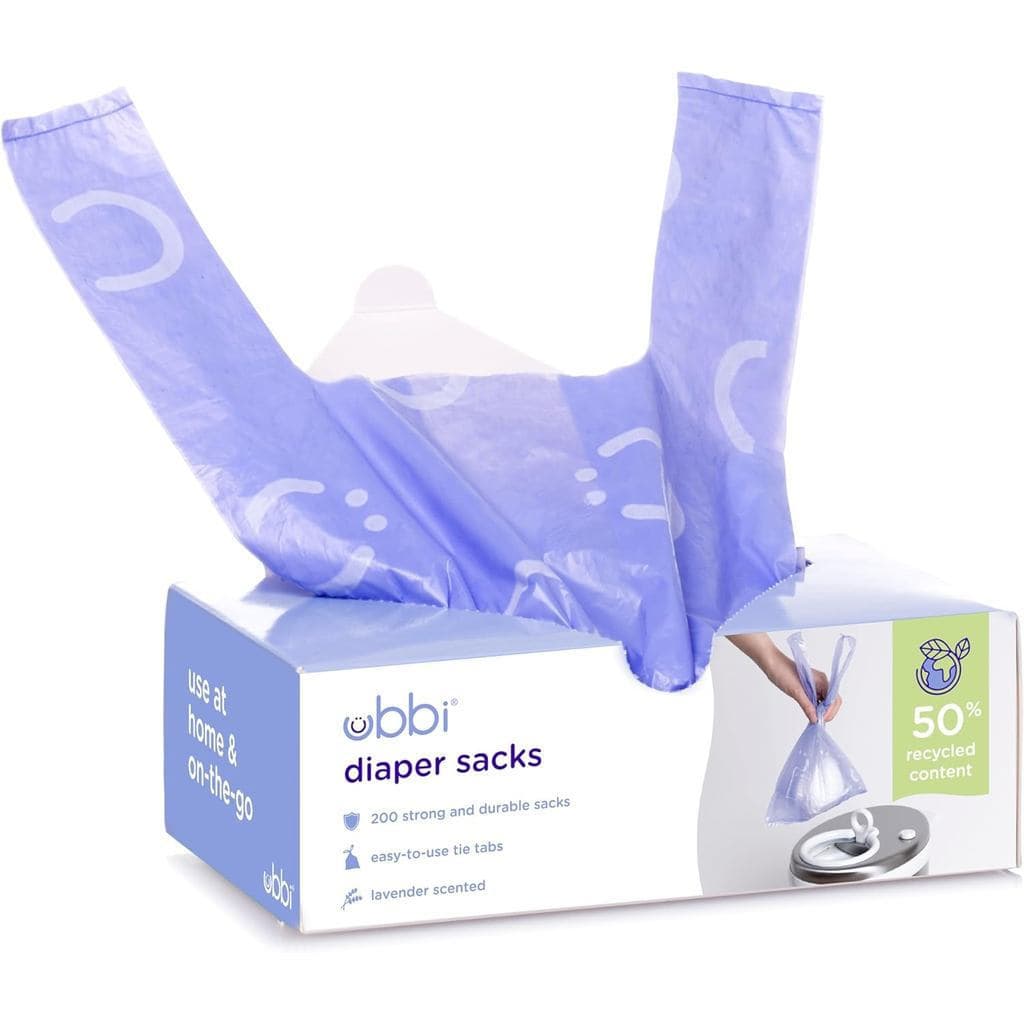 Sacos Descartáveis para Fraldas Ubbi, com Aroma de Lavanda, Abas Fáceis de Amarrar, Sacos para Descarte de Fraldas ou Re