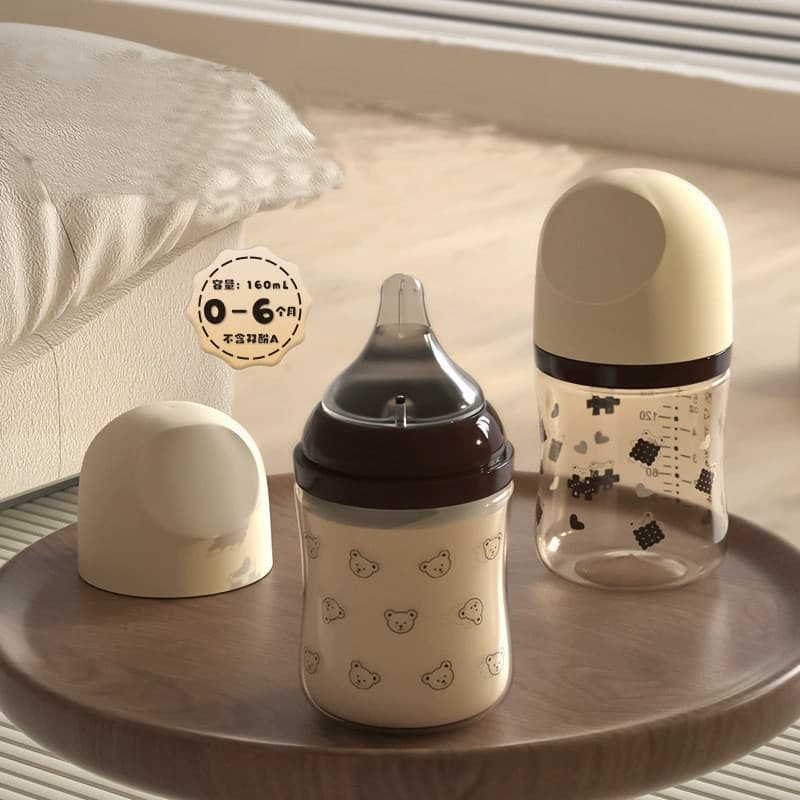 Adequado para bebês de 0 a 3-6 meses, mamadeira de gargalo largo PPSU 160ml, produto genuíno para mães e bebês.