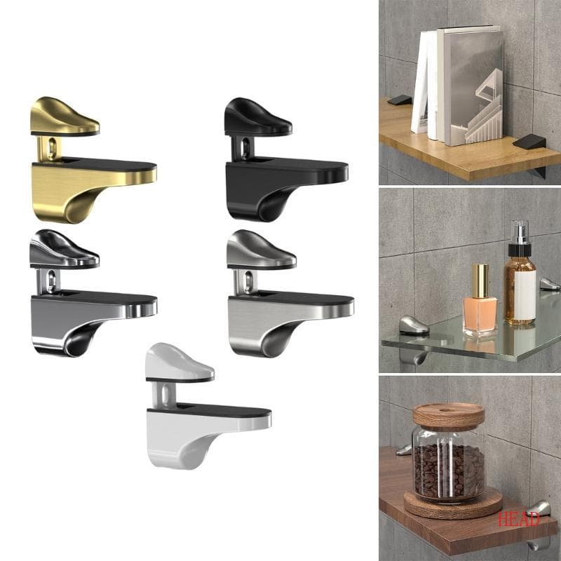 Cabeça Metal Prateleiras Vidro Suportes Ajustáveis Braçadeiras Montagem Parede Elegante Suporte Prateleir