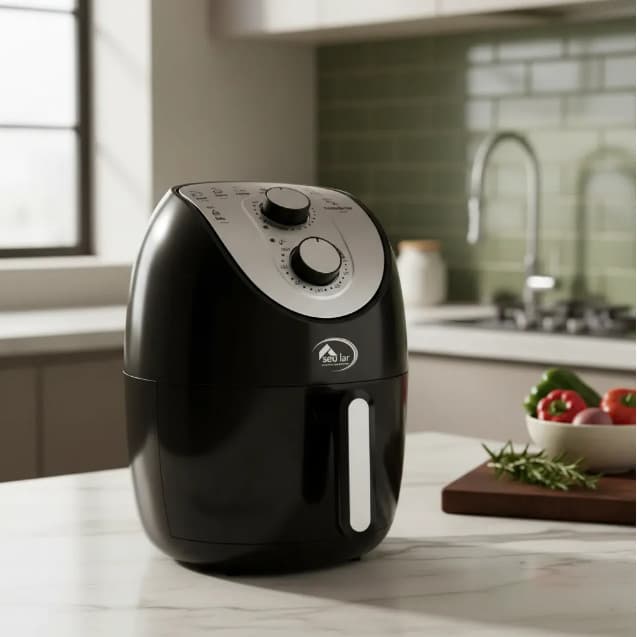 Fritadeira Sem Óleo Eletrica Airfryer Seu Lar 3,5 Litros 1450w Preta Cesto Antiaderente Removível Com Timer