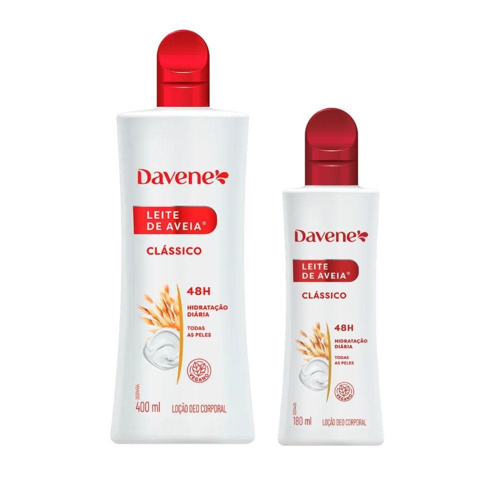 2 Hidratante Corporal Leite de Aveia Clássico 400ml / 180ml - Davene