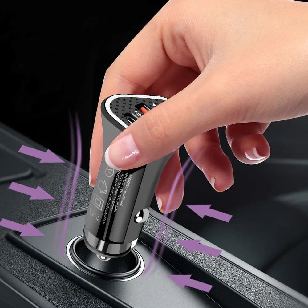 Quente Mini Preto Branco PD Celular Carregador De Carro USB Tipo C Triangel Adaptadores Carregadores Rápidos De Carregam
