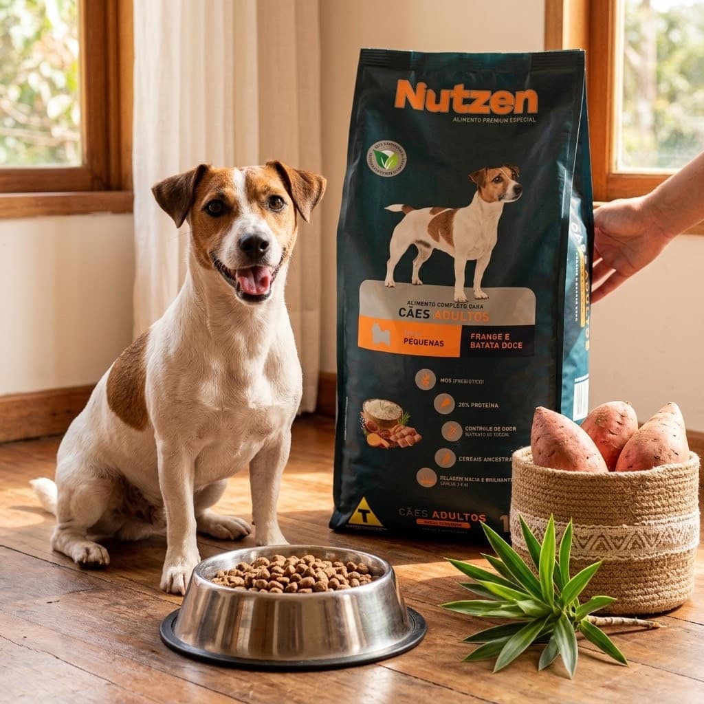 Ração para cachorro cães Adultos Raças Pequenas Frango e Batata-Doce Nutzen 10,1kg Premium