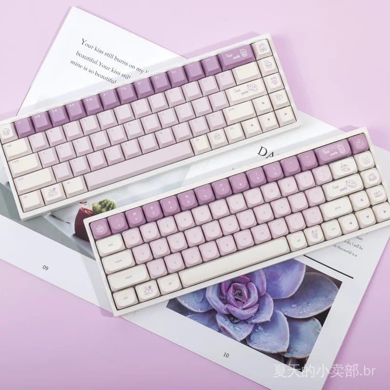 Conjunto de teclas mecânicas com tema de coelho Conus, em PBT, compatível com Cherry/COA, ideal para teclados mecânicos 