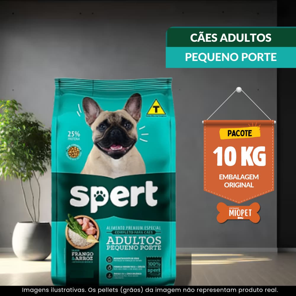 Ração Para Cachorro Spert Cães Pequeno Porte 10,1 KG – Frango e Arroz | 25% Proteína | Embalagem Original