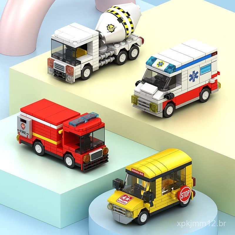 Compatível com a série Lego City Engineering, blocos de construção de pequenas peças para montar carros, brinquedos educ