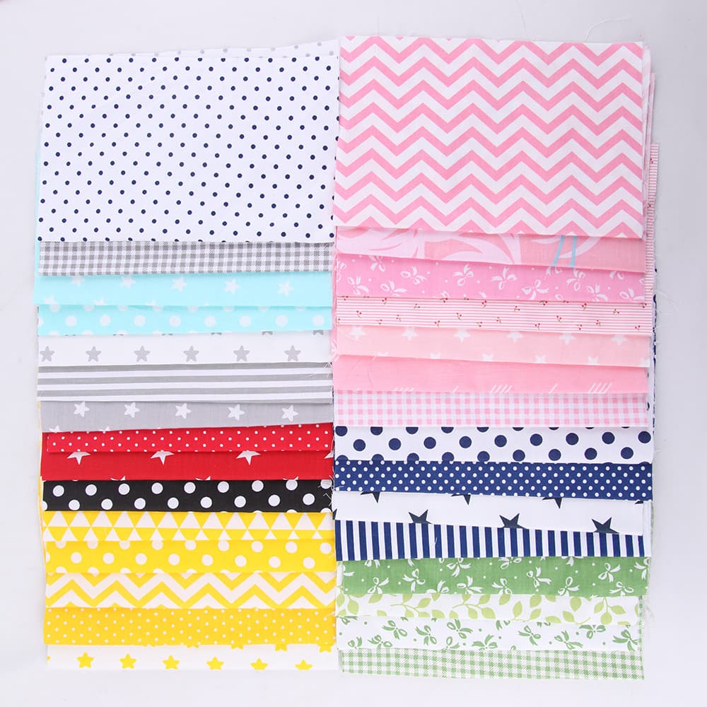 Conjunto de sarja de 30 cores DIY artesanal Patchwork pequena cabeça de pano tecido de algodão puro tecido impresso