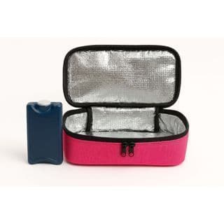 Estojo Bolsa Rosa Térmica Porta Canetas De Insulina + Kit 6 Gelo 100 ml