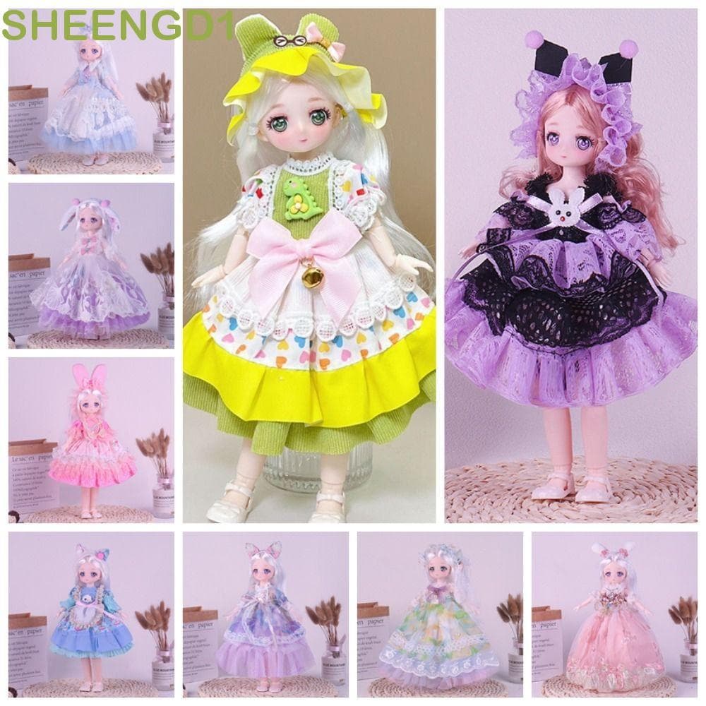 SHEENGD1 Brinquedo De Boneca BJD De 30 Cm , Articulada Removível , Vestir DIY Para Meninas Móveis Múltiplos , Bonecas