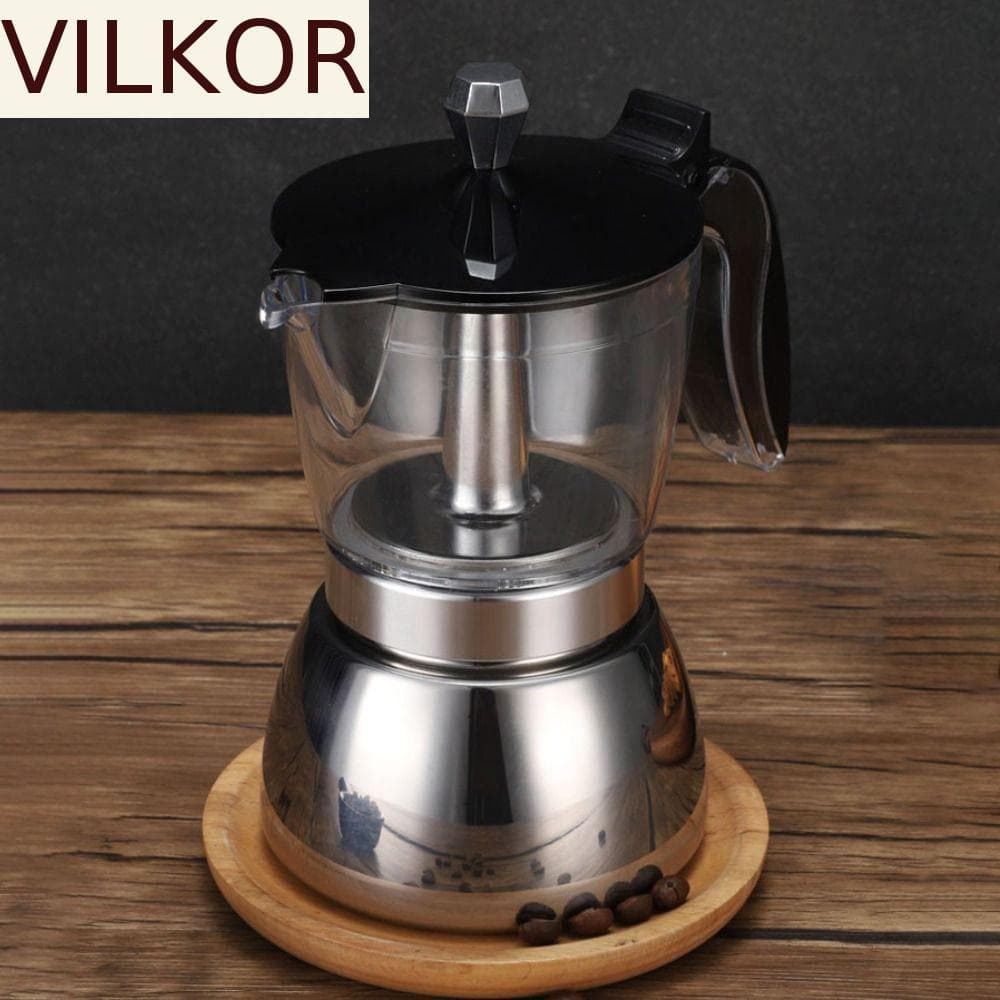 Pote De Cafeteira , Corpo Transparente Moka Visível Universal , Café Italiano Expresso De Aço Inoxidável