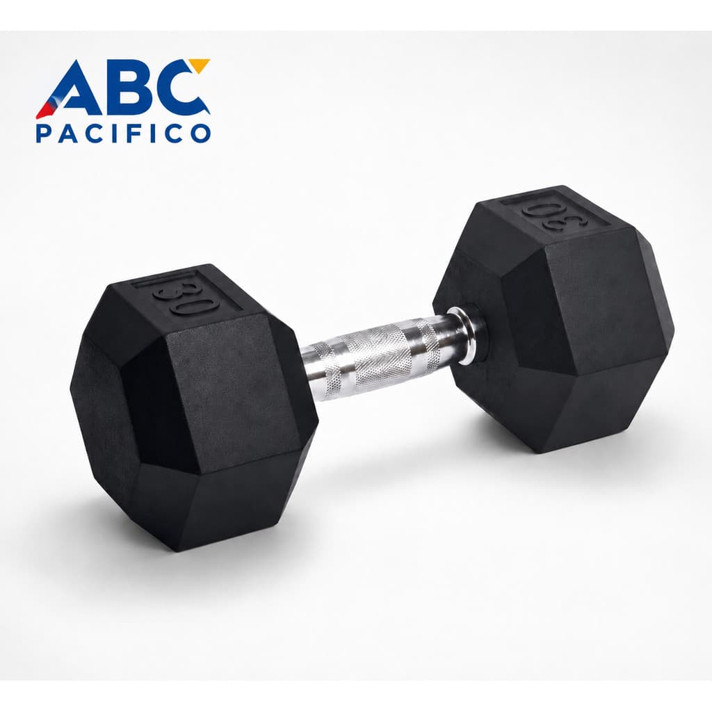 Halter Sextavado Emborrachado 10kg a 30kg – Peso para Musculação, Academia, Fitness, Crossfit e Treino em Casa