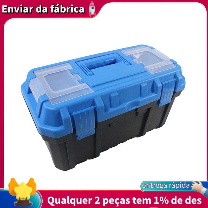 13-Polegada Caixa De Ferramentas De Plástico Pequenas Caixas Armazenamento E Organização Com Bandeja Removível Para Ferr