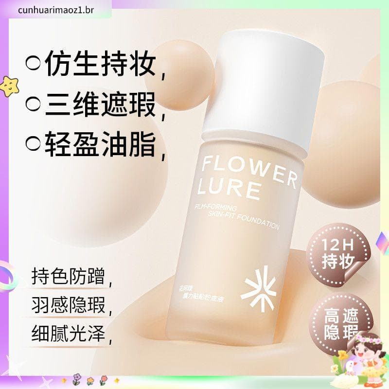 Ode para flores base líquida borracha impecável base líquida creme corretivo forte segurar maquiagem controle de óleo hi