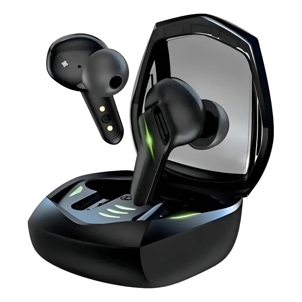 Fone In-ear Gamer Kaidi KD-776 Preto e Branco Bluetooth 5.3 TWS Com Microfone