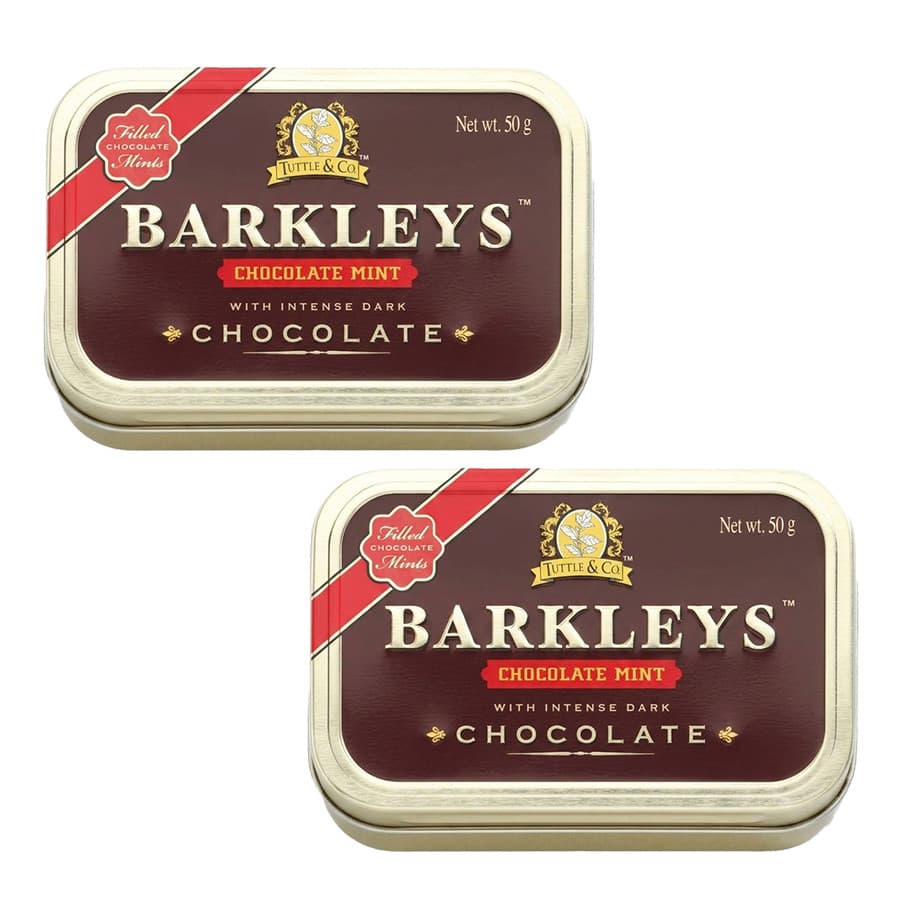 Bala Importada Barkleys Chocolate Menta Pastilha Recheada Holandesa 50g — Kit com 2 unidades