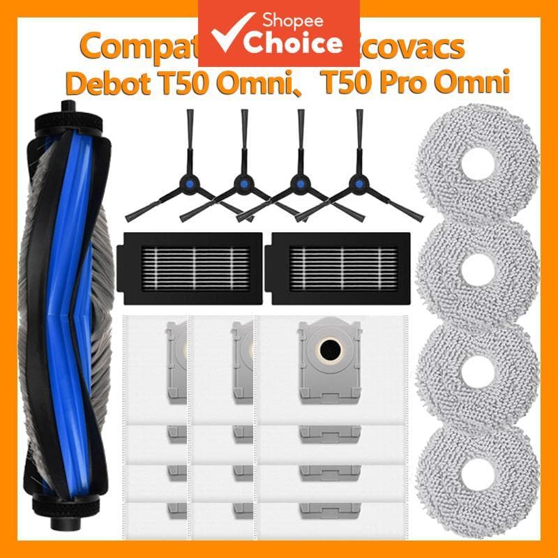 Kit de peças de reposição para aspirador de pó robô, escova principal, escovas laterais, filtros HEPA, sacos de pó e