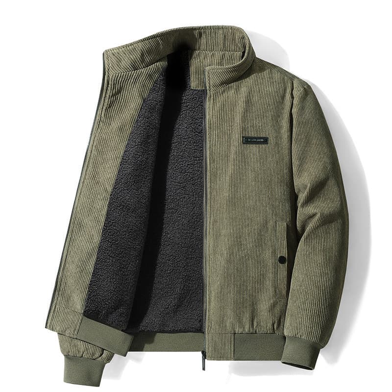 2026 outono inverno novo estilo jaqueta de veludo moda masculina à prova de vento jaqueta masculina gola alta lã de cord