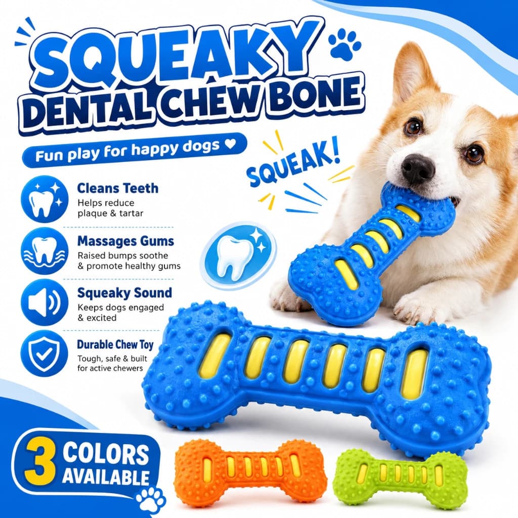 Brinquedos Interativos Para Mastigar Animais De Estimação , Brinquedo Interativo Cachorro Macio De Osso De Borracha TPR 
