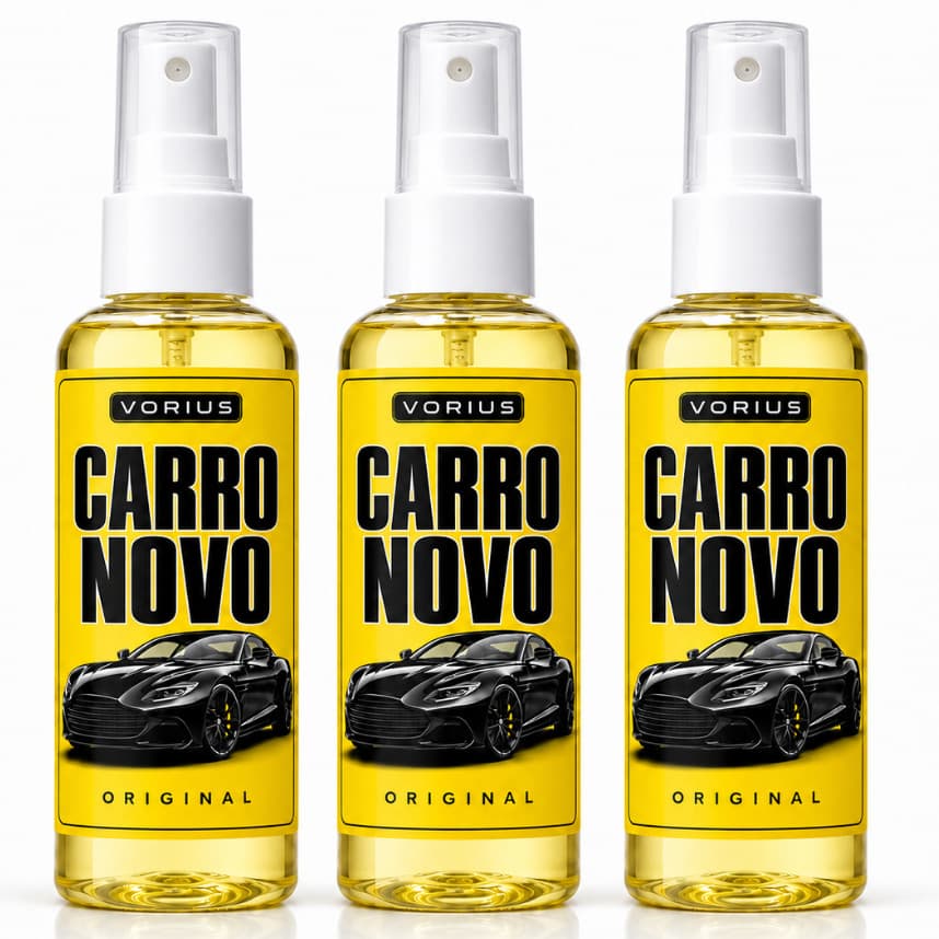 Cheirinho de Carro Novo Spray Kit 3 Odorizador Automotivo Aromatizante Premium Original