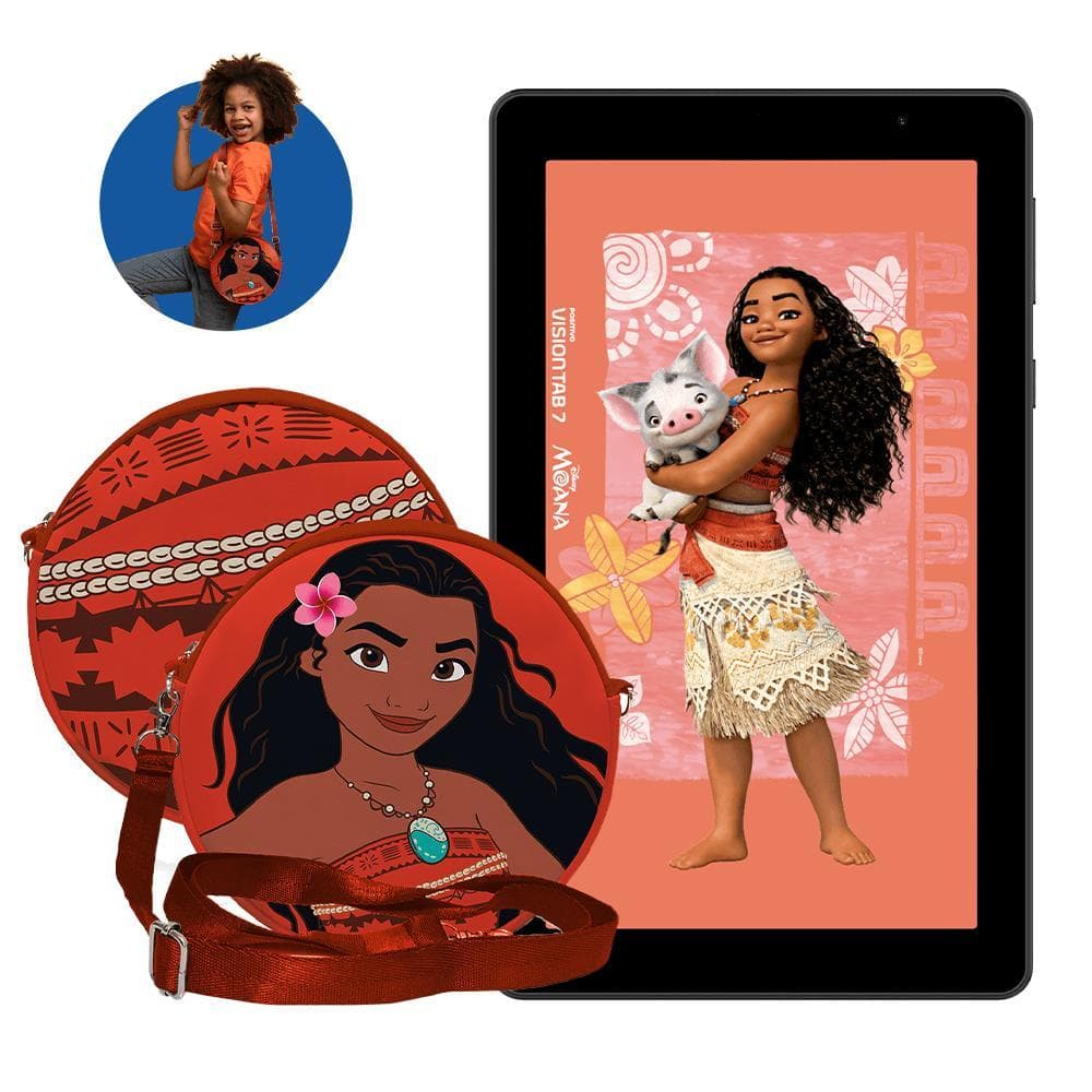 Tablet Positivo Vision TAB 7 Moana + Capa e Bolsa - Octa-Core 3GB RAM 64GB Android 14 Go Wi-Fi Tela 7” IPS – Preto