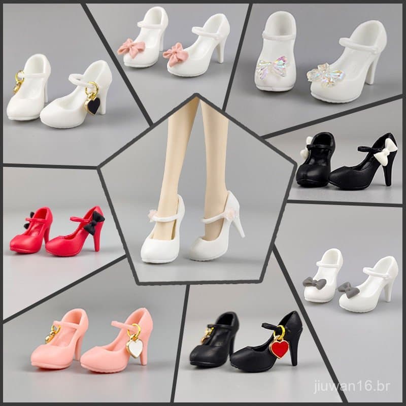 Sapatos de salto alto para bonecas Blythe Xinyi cm Barbie boneca articulada Licca pés planos Azone Mengfan sapatos ZFME
