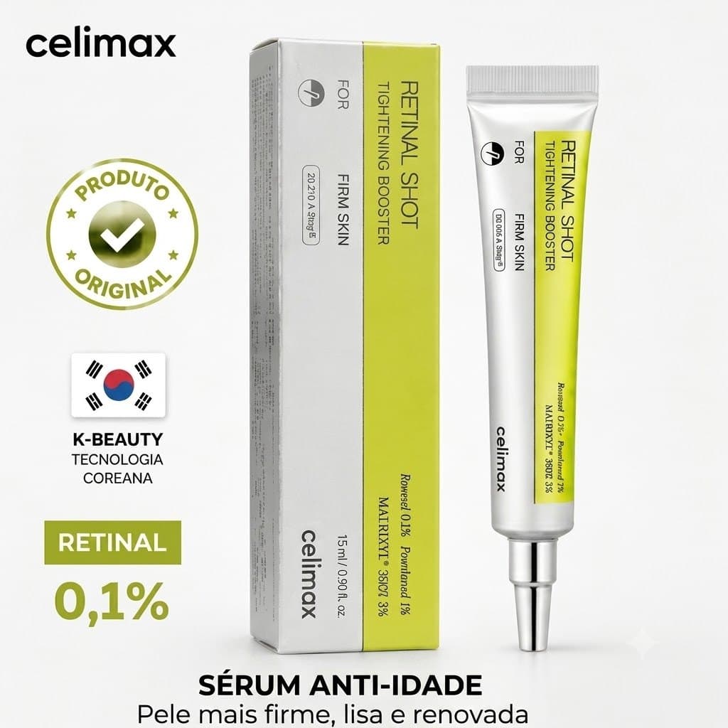 Celimax Retinal Shot Tightening Booster 15ml | Sérum Coreano Anti-idade com Retinal 0,1% Original