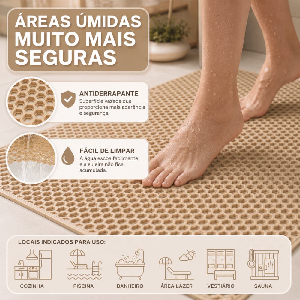 Tapete de drenagem de PVC antiderrapante por metro, adequado para piscina, banheiro, sala de Sauna, área úmida, sala de 