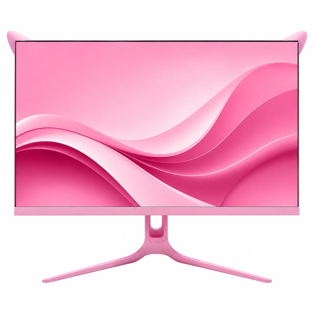 Monitor Gamer Rosa 27" Orelhas de Gato RGB Traseiro Full HD IPS 100Hz 1ms AMD FreeSync HDMI VGA Aitek DELTA-M2710RA