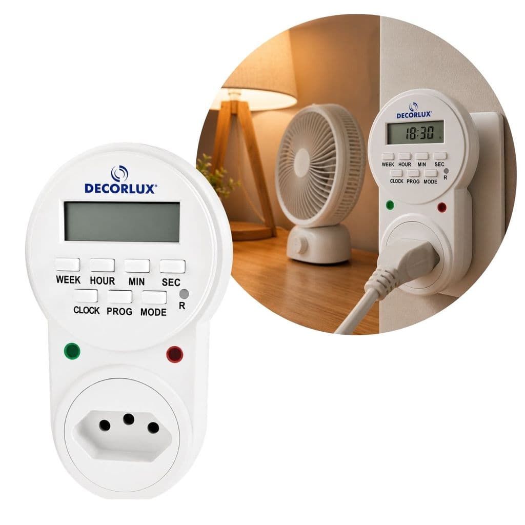 Temporizador Digital Compacto Bivolt 10A TE 2163 Decorlux