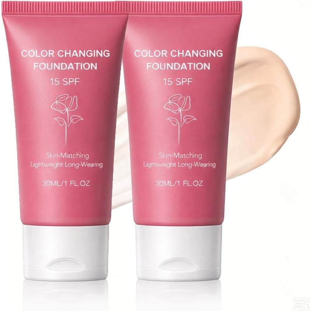 Base líquida coreana, base líquida com efeito de cor que se adapta ao tom da pele, ideal para mulheres maduras com mais 