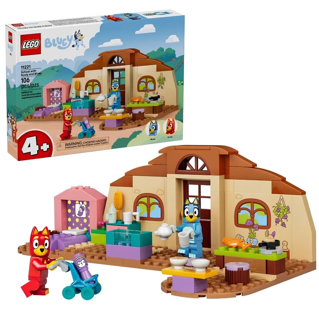 Blocos de Montar Lego Bluey Escola Com Rusty e Bluey 106 Peças 11221