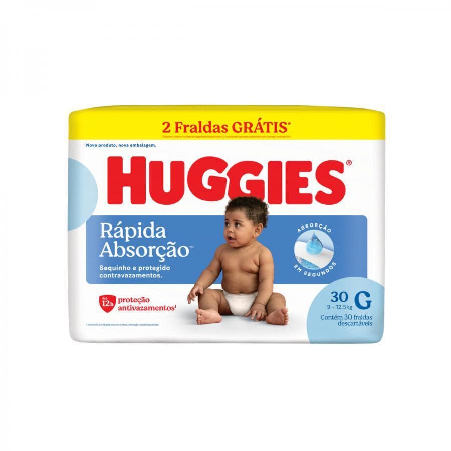 Fralda Huggies Tripla Protecao Meguinha G 30 Unidades