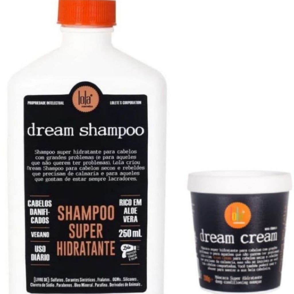 Kit Dream Cream Shampo Super Hidratante 250ml e Máscara 200g Lola Cosmetico