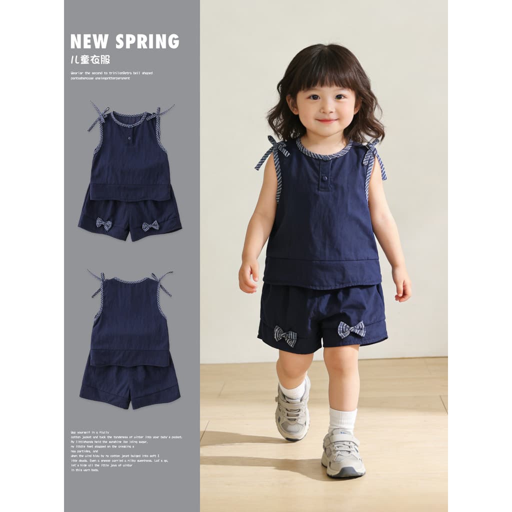 Roupas de bebê roupas de bebê verão Split terno moda menina bebê sem mangas Denim colete Shorts verão fino terno de duas
