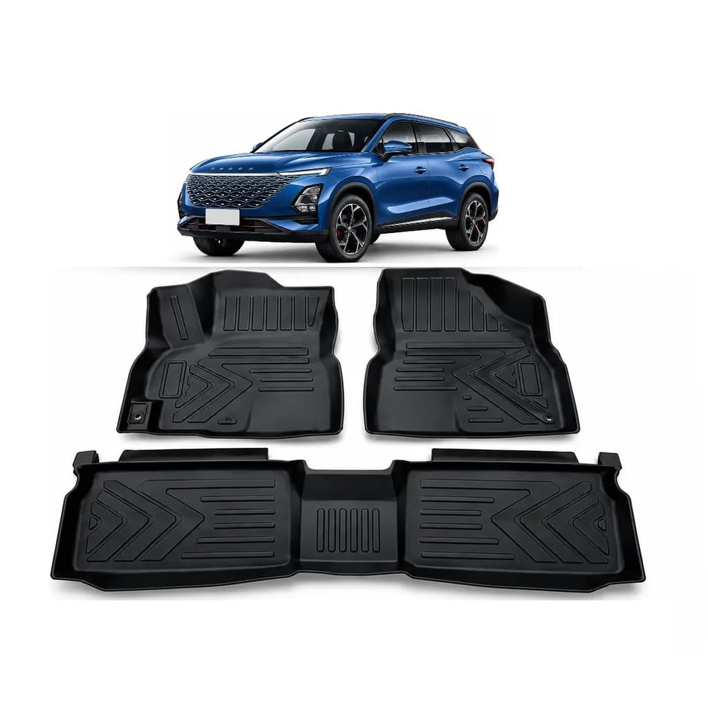 Tapete Automotivo Assoalho 3D Tipo Bandeja Bordas Elevadas Omoda 5 HEV