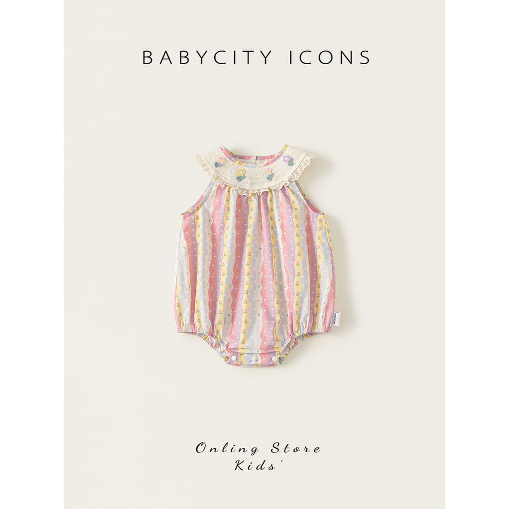 Bebê cidade roupas de bebê 2026 verão novo estilo bebê menina macacão mês inteiro macacão bebê passeio macacão