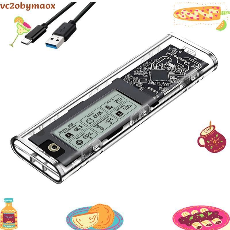 M . 2 NVME SSD Caso Gabinete Inteligente Digital Detecção De Saúde Tipo-C USB3.2 De Disco Rígido Externo Adaptador vc2ob