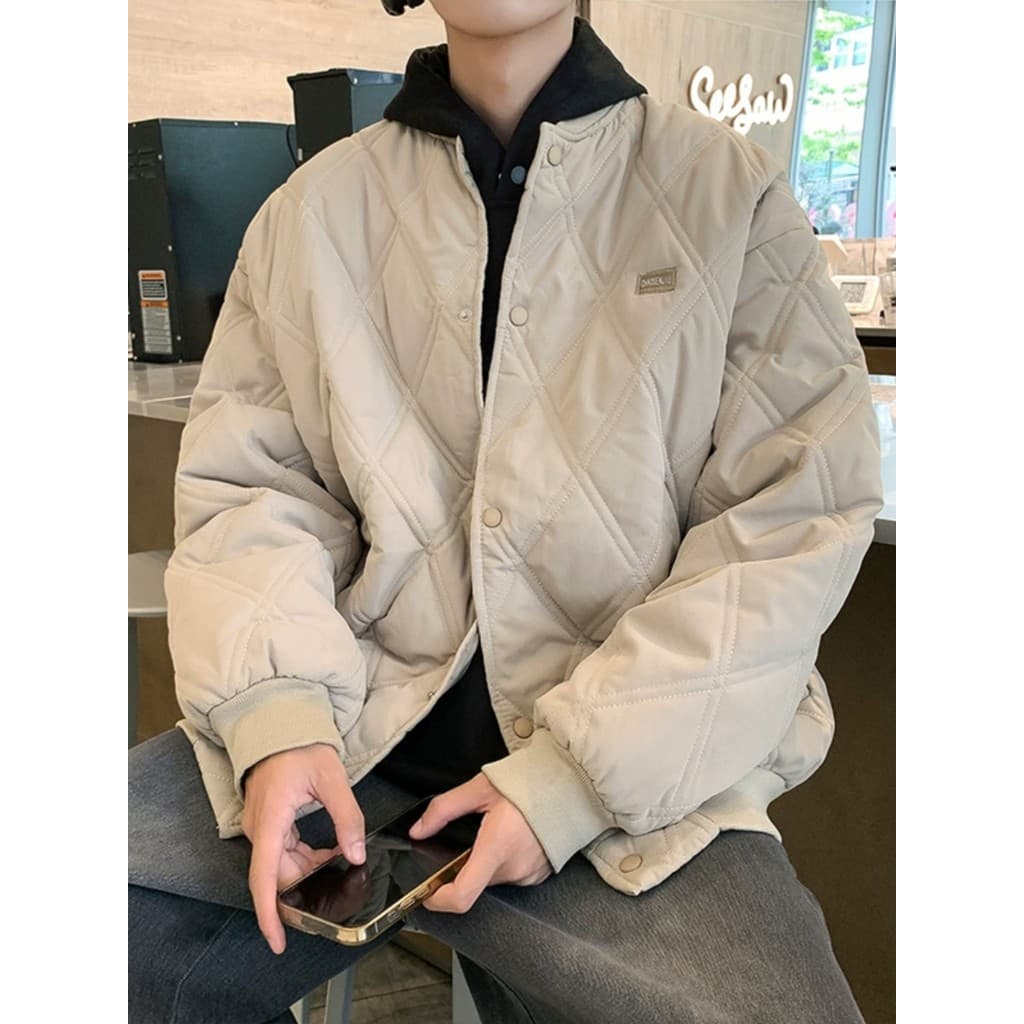 Jaqueta acolchoada de diamante estilo japonês masculina jaqueta acolchoada de inverno jaqueta acolchoada jaqueta de pão 