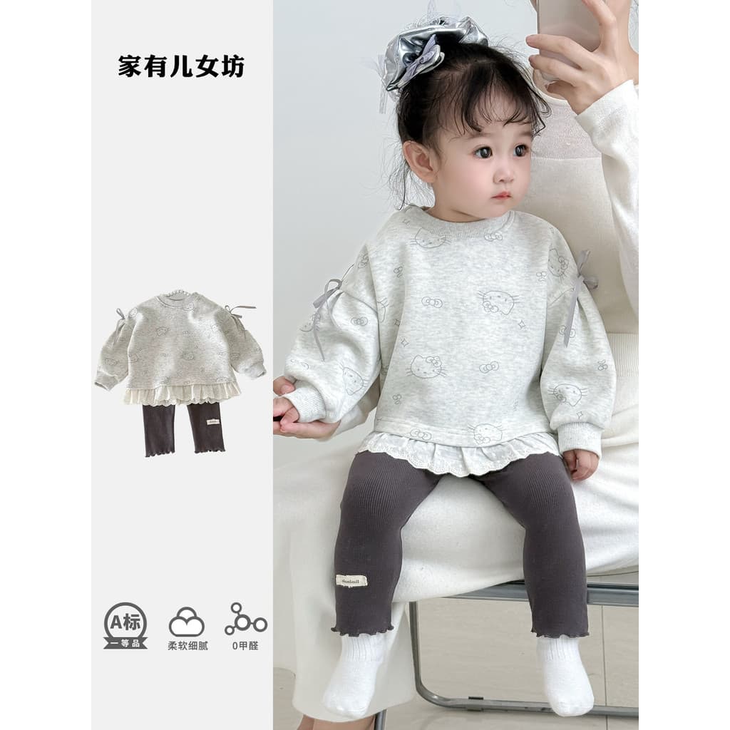 2025 roupas da menina do bebê princesa primavera outono moletom bebê um ano de idade menina dividir Outing roupas topo r