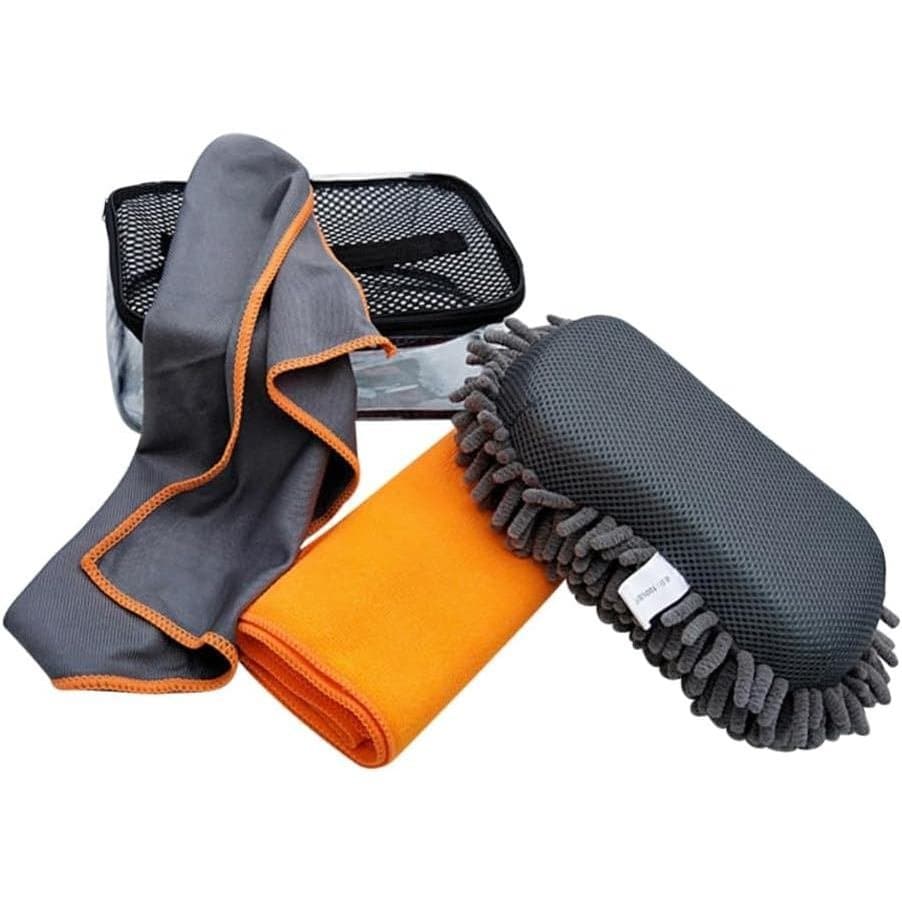 OUNONA 1 conjunto de esponjas para lavagem de carros, kit de toalhas de secagem ultra-absorventes para limpeza automotiv