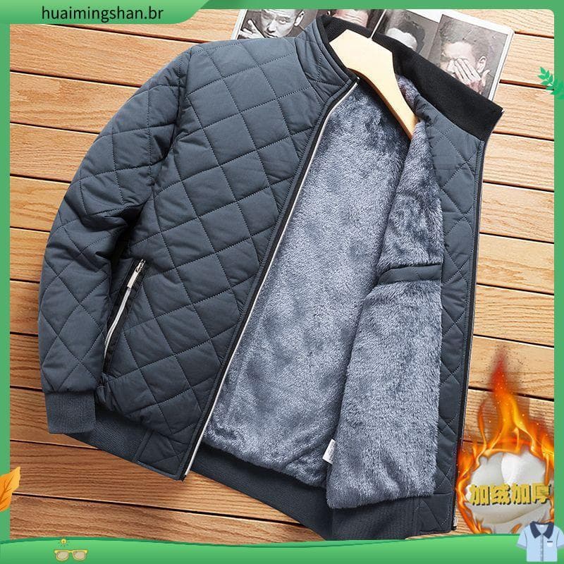 Homens acolchoado jaqueta de lã engrossado na moda jaqueta masculina outono inverno Casual acolchoado jaqueta roupas de 