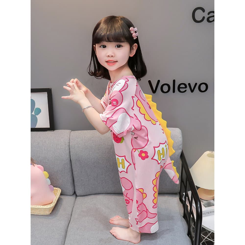 Pequeno dinossauro bebê ar condicionado roupas de uma peça pijamas roupas do bebê menina roupas de verão bonito menina r